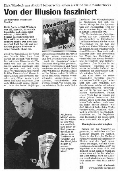 Zeitungsartikel Patrick Mirage